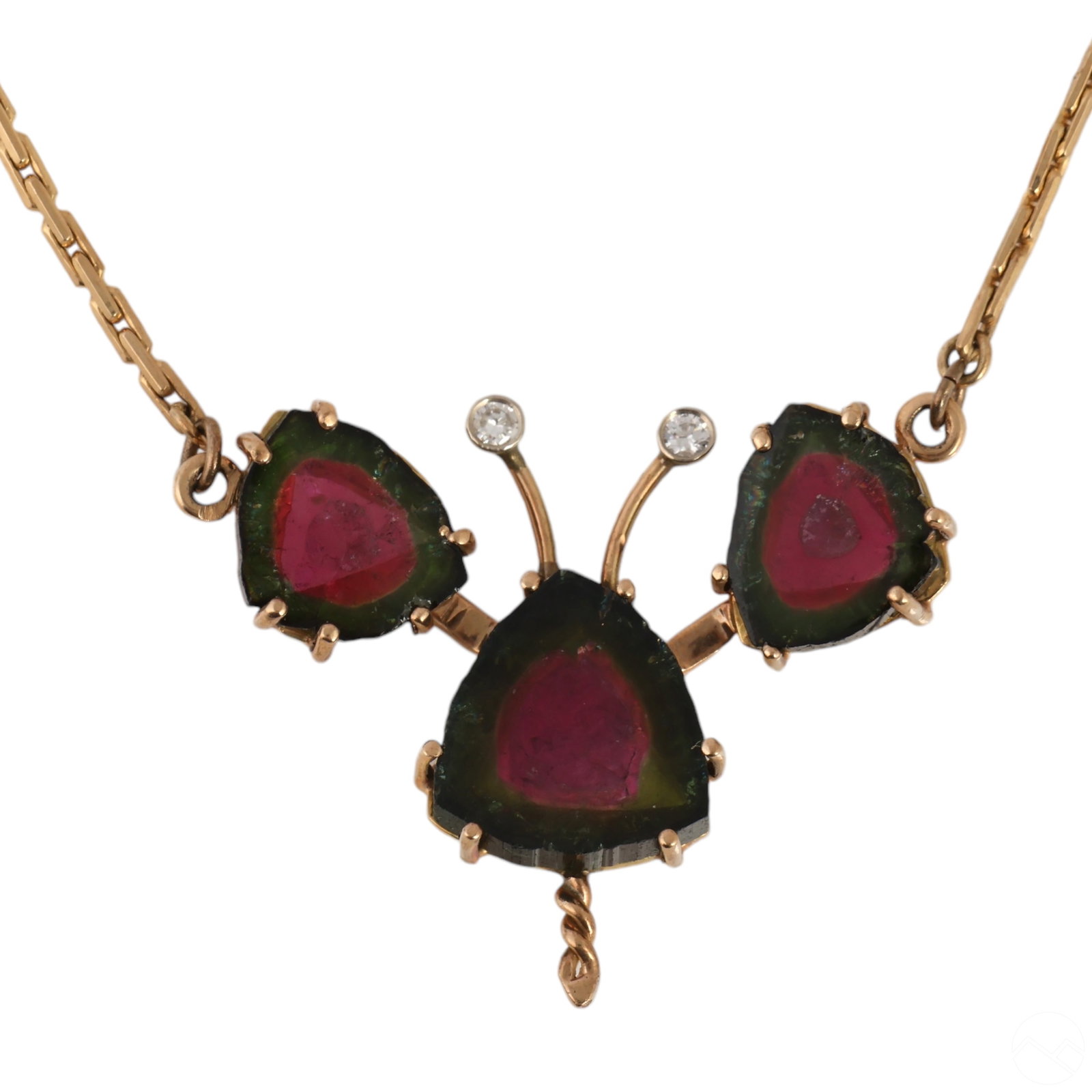 18k & 14K Gold Watermelon Tourmaline Necklace (1 of 7)