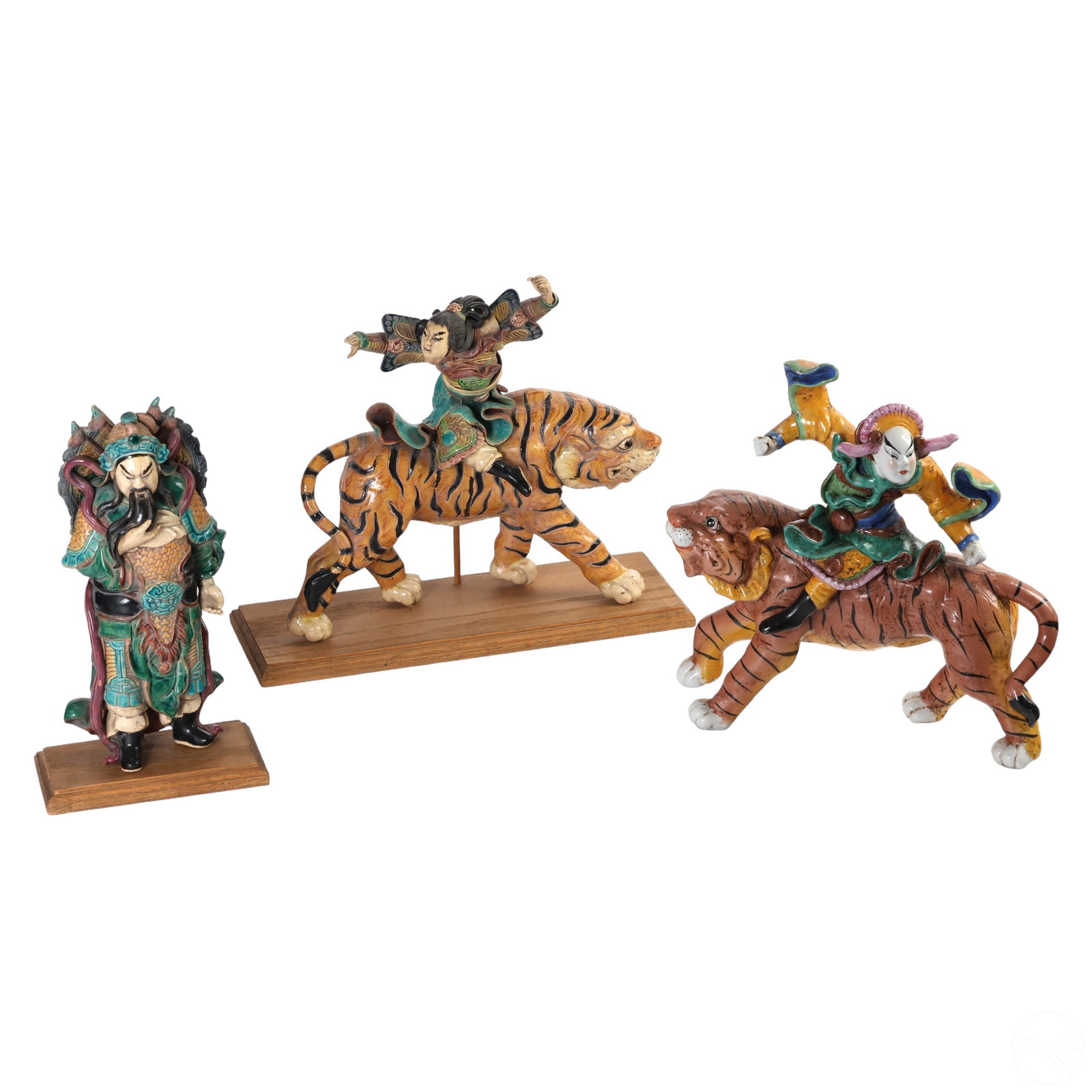 Chinese Sancai Warrior Pottery Roof Tile 3pc LOT (1 of 9)