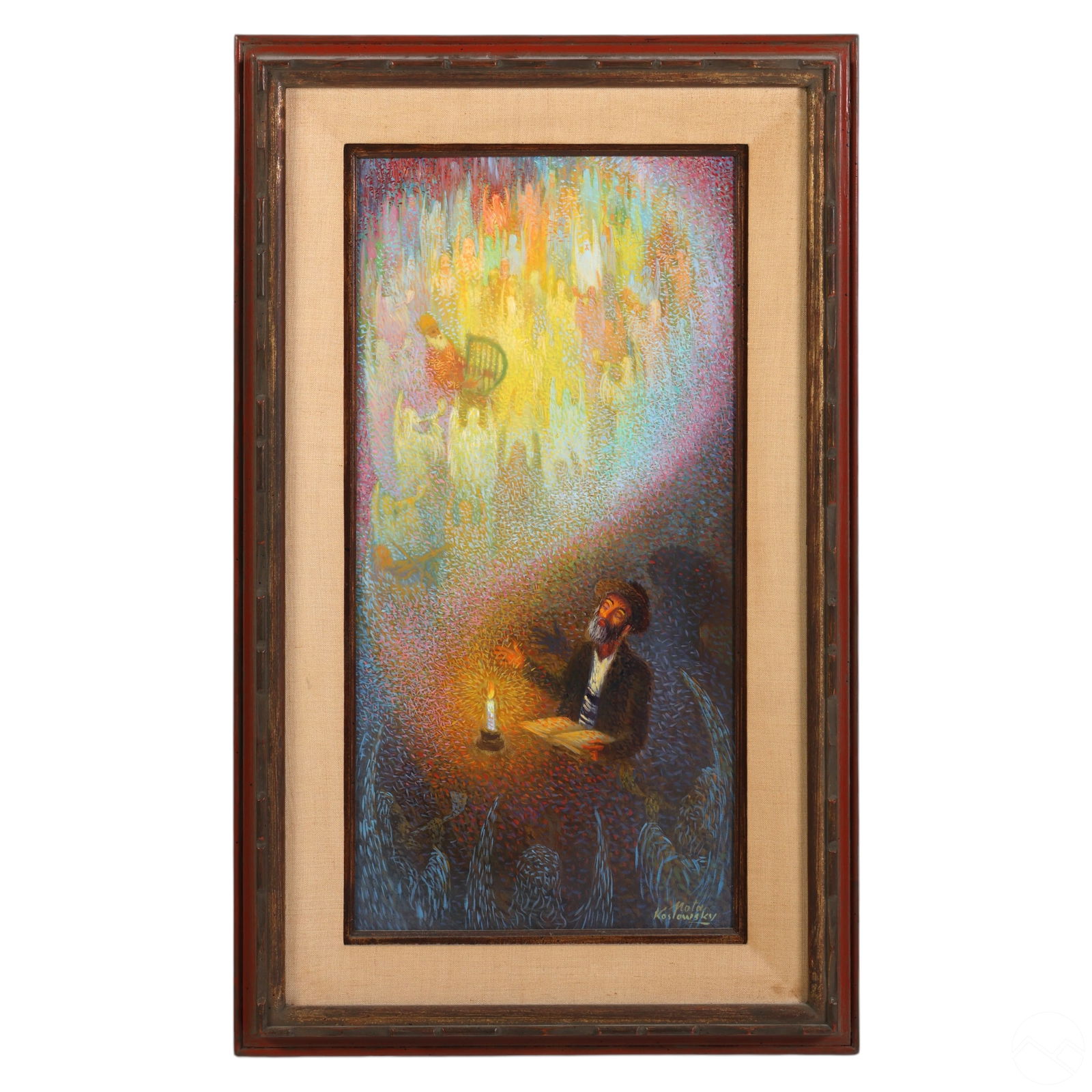 Nota Koslowsky 1906-1972 Praying Rabbi Painting (1 of 6)