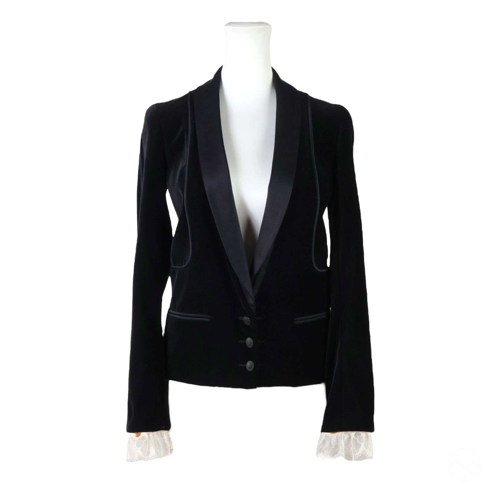 Chanel Vintage Black Velvet Detachable Cuff Jacket (1 of 7)
