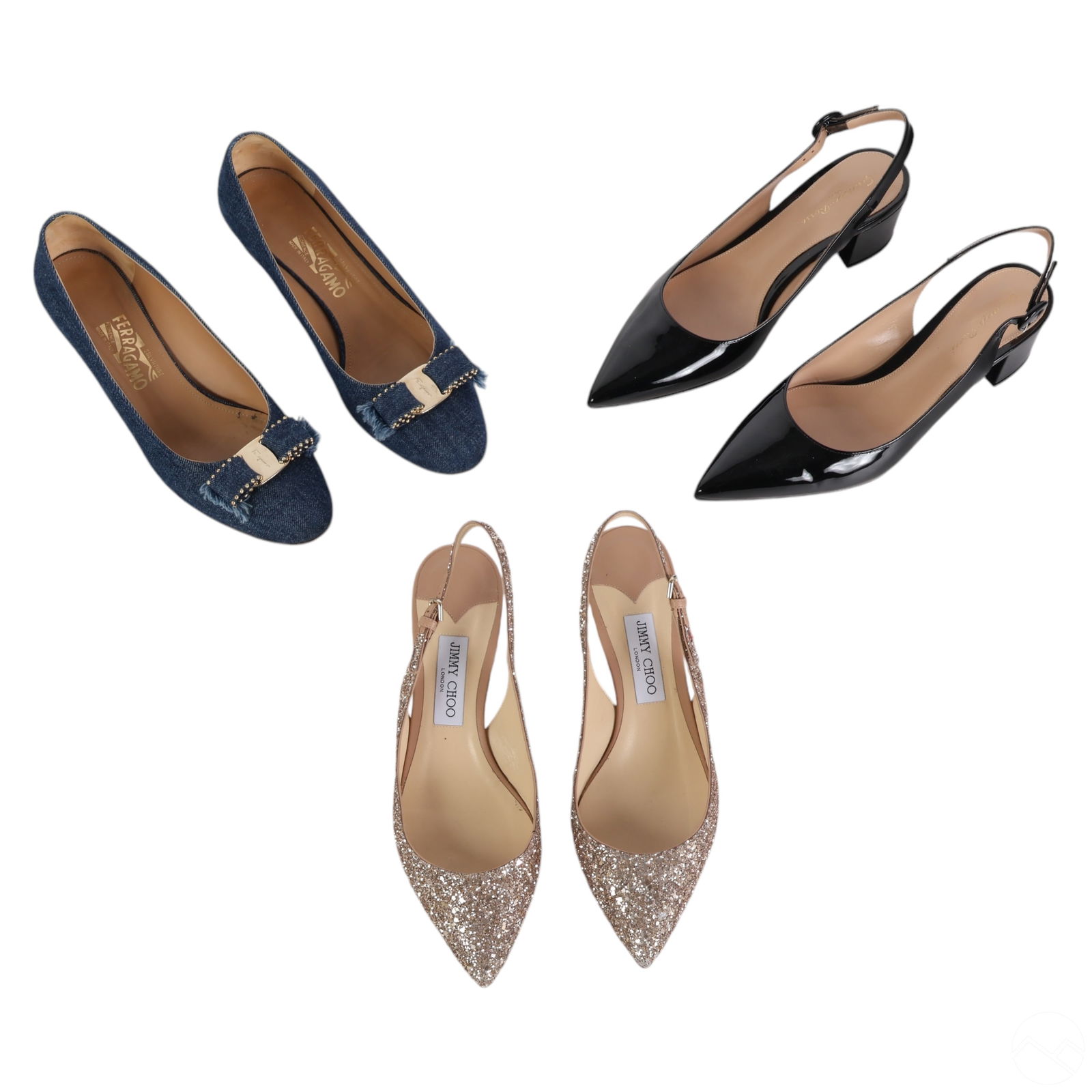 Jimmy Choo G. Rossi & S Ferragamo Ladies Shoes LOT (1 of 10)