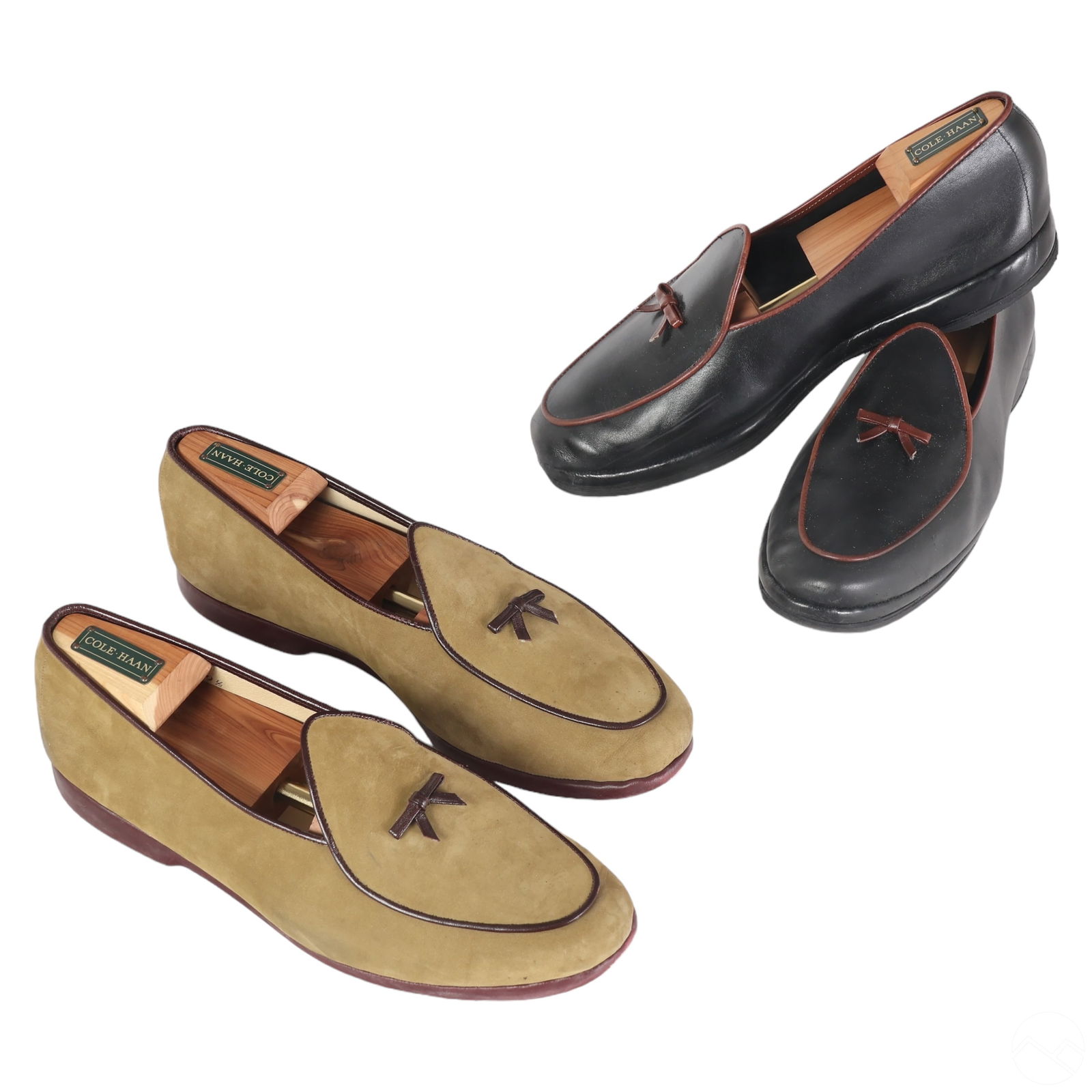 Cole Haan Leather Belgian Loafers 2pc LOT Sz 9.5 (1 of 9)