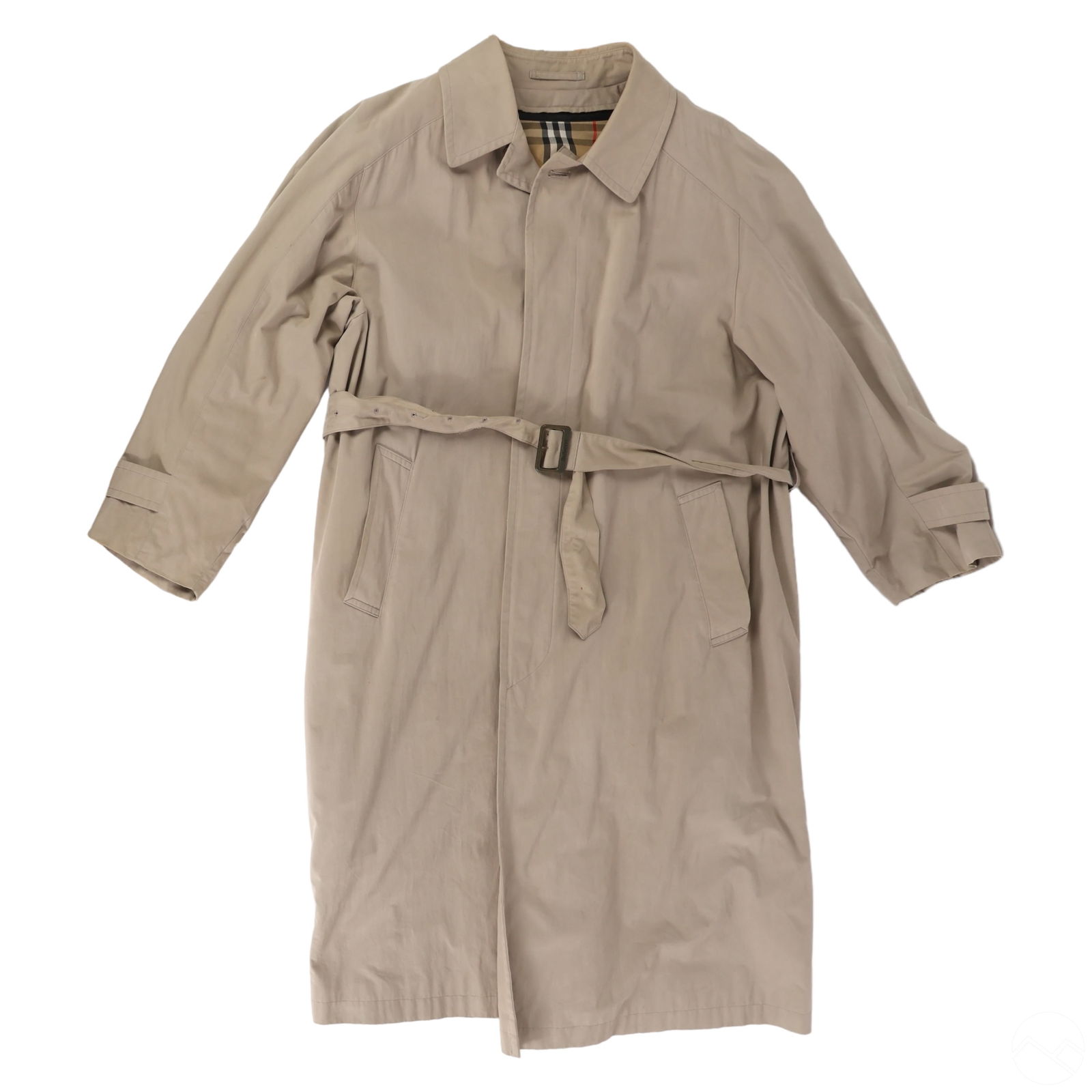 Burberry London Luxury Wool Beige Trench Overcoat (1 of 5)