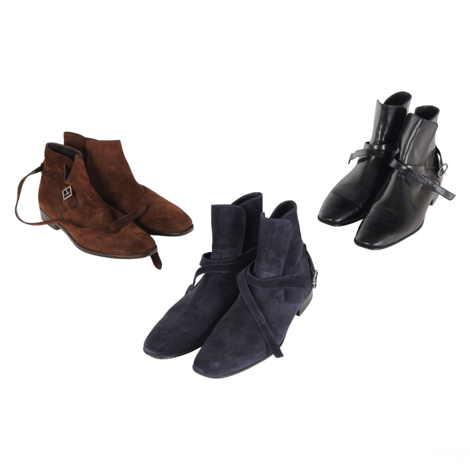 Ferragamo Mens Luxury Belted Ankle Boot LOT Sz 9.5 (1 of 12)