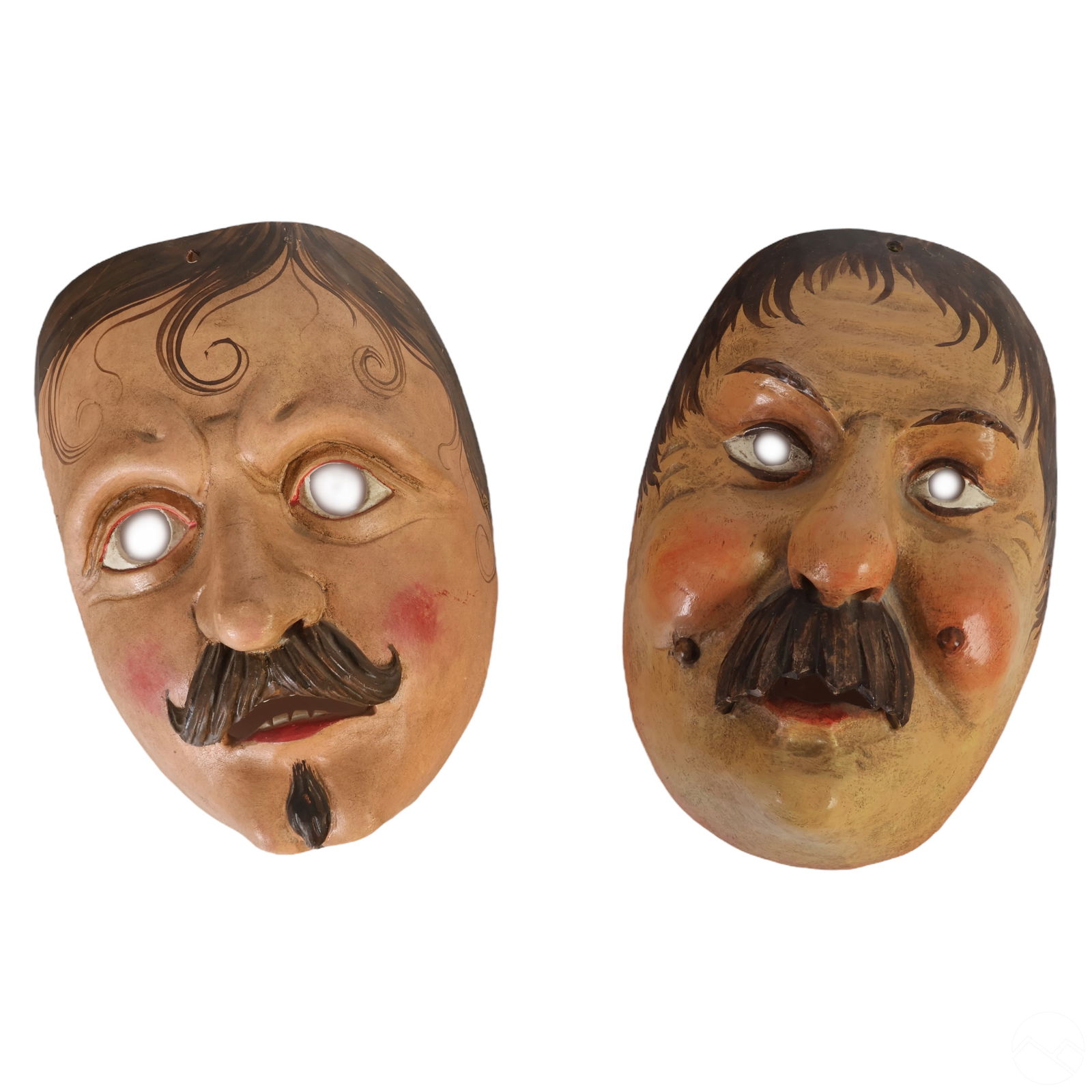 German Wood Fasching Fasnet Carnival Mask 2pc. LOT (1 of 4)