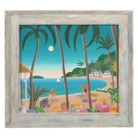 Thomas McKnight b.1941 Tropical Paradise Painting