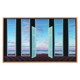 Eric Adolfson 20C Surrealist Landscape Painting