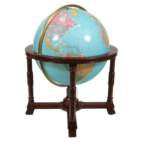 Huge Illuminated Globe with Wooden Display Stand