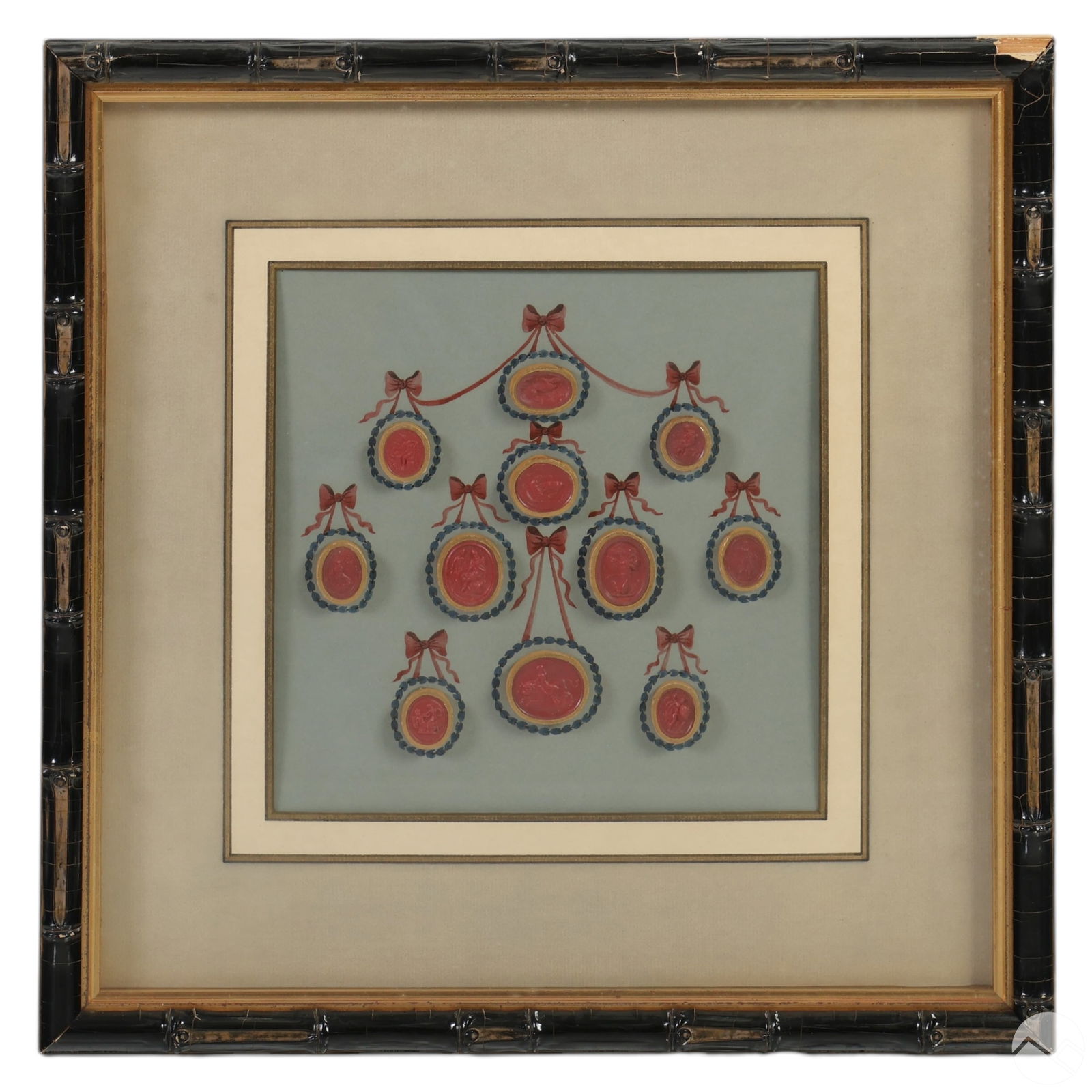 Antique Grand Tour Red Intaglio Framed Collection (1 of 5)