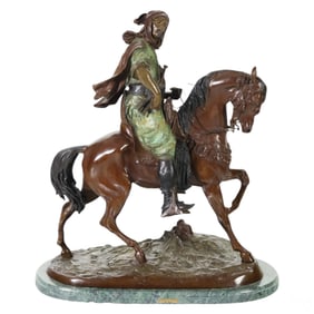 Bronze Arab on Horseback After Antoine-Louis Barye