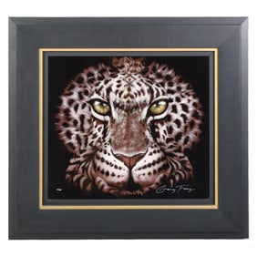 Craig Tracy Leopard Face Dye Sublimation on Corian