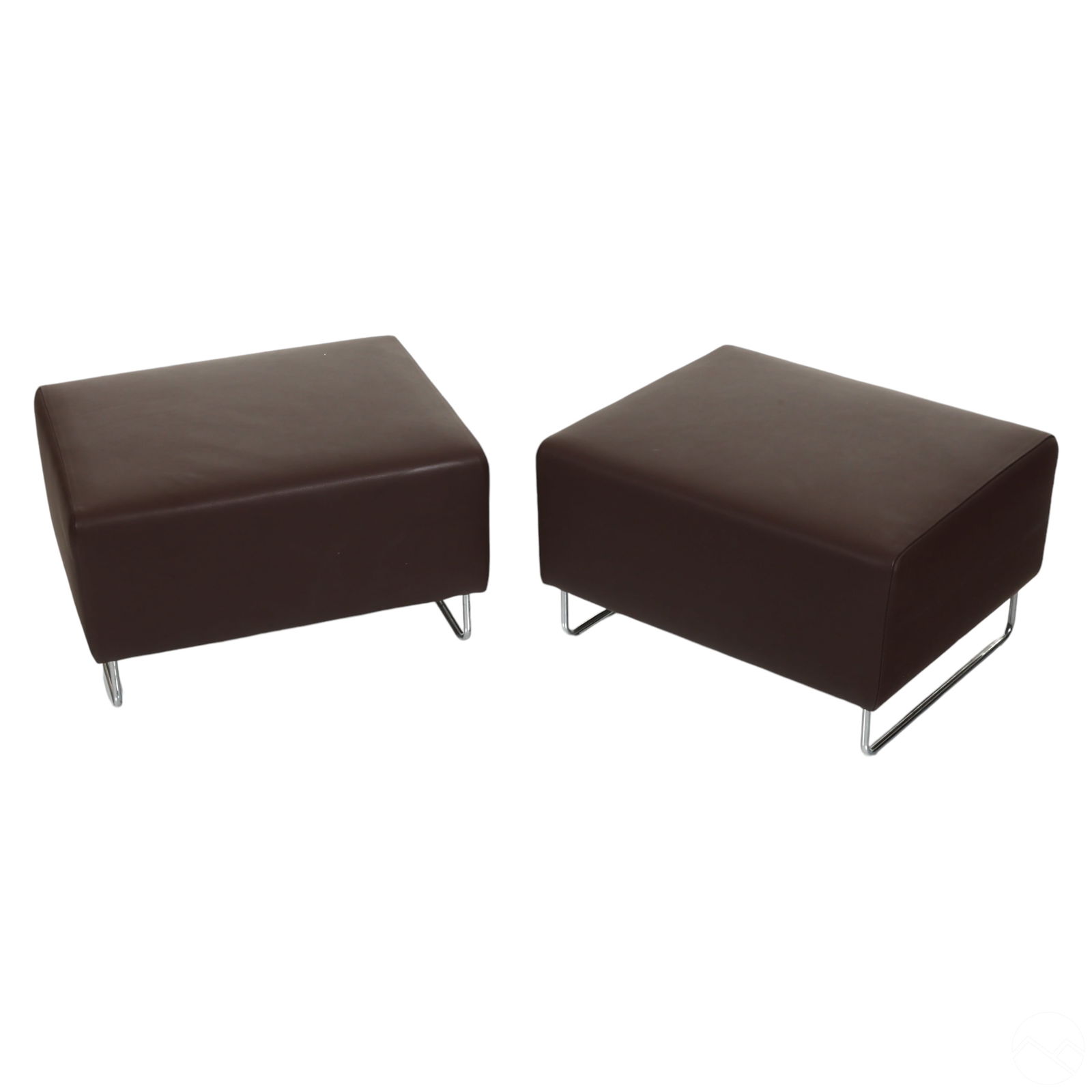 Italian Pair of Cassina Modern Leather Ottomans (1 of 6)
