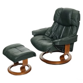 Erkones Stressless Norwegian Green Leather Chair