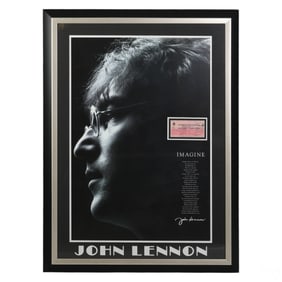 Beatles John Lennon Autographed 1969 Check Collage