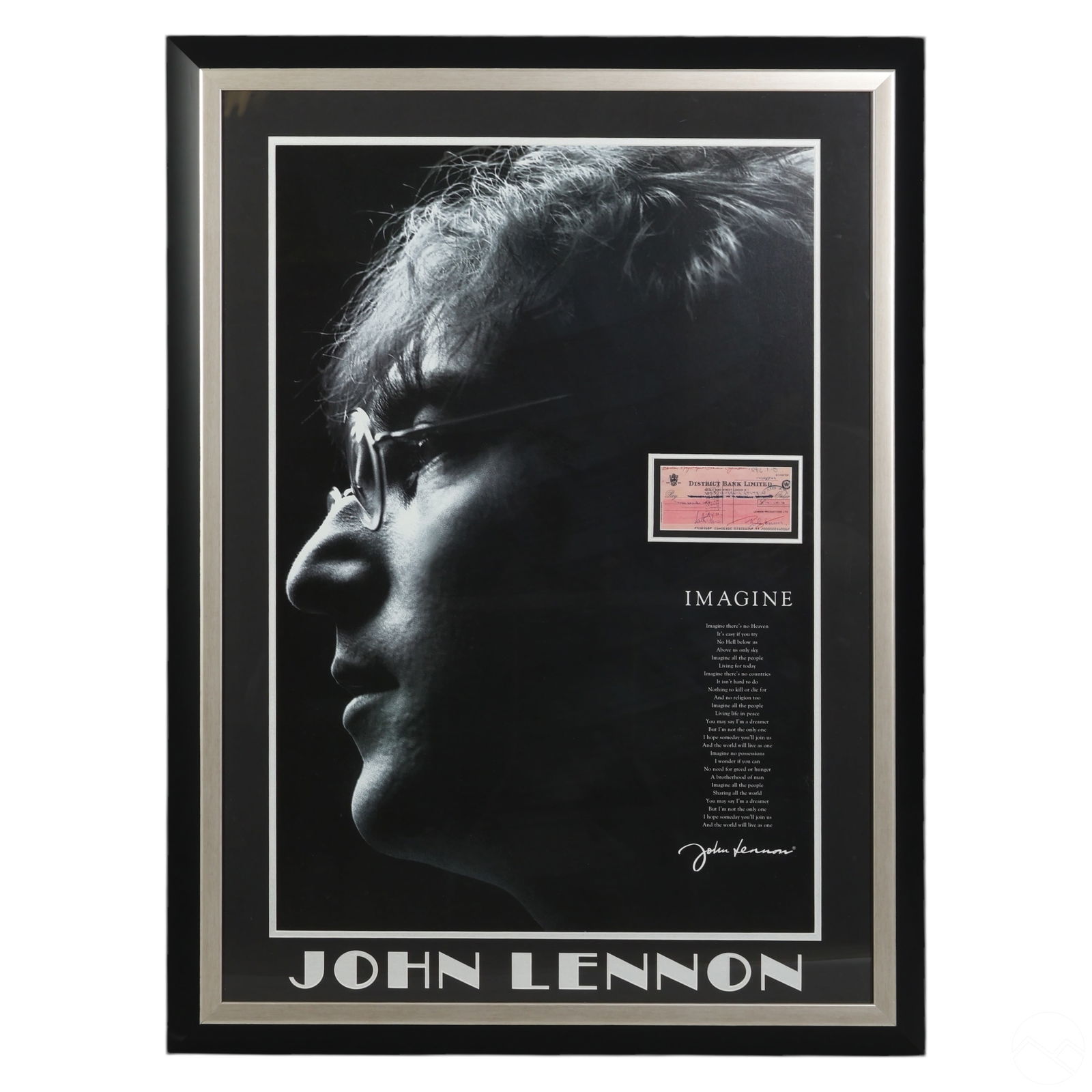 Beatles John Lennon Autographed 1969 Check Collage (1 of 7)