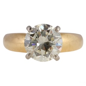 18k Gold 3.3 Carat Diamond Solitaire Ring Size 7.5