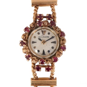 LeCoultre 14k Rose Gold Ladies' Watch with Rubies