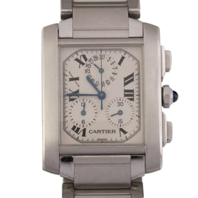 Cartier Tank Francaise Chronoflex Stainless Watch