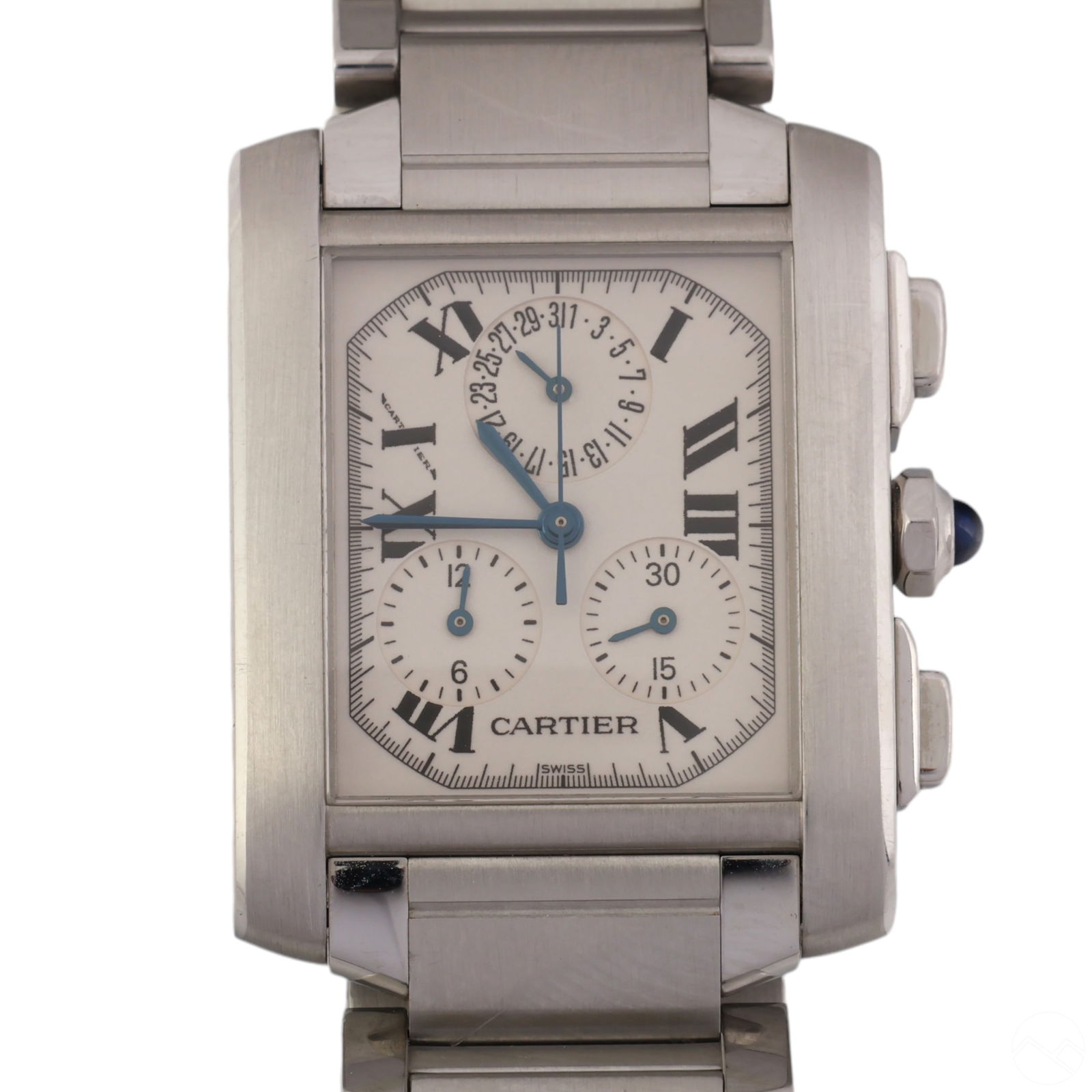 Cartier Tank Francaise Chronoflex Stainless Watch (1 of 8)