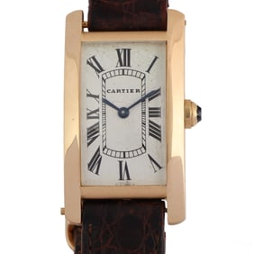Cartier 18K Gold Tank Americaine Swiss Wristwatch