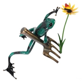Tim FROGMAN Cotterill Bronze DIGGER Frog Sculpture