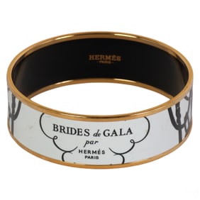 Hermes Paris Brides de Gala Enamel Bangle Bracelet