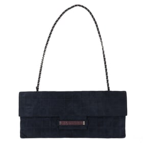 Chanel Vintage Quilted Suede Bag with Chain Strap