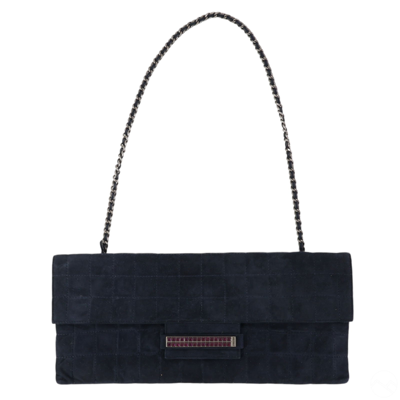 Chanel Vintage Quilted Suede Bag with Chain Strap (1 of 9)