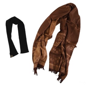 Chanel Silk Shawl and Cloth Belt Wrap 2 piece LOT