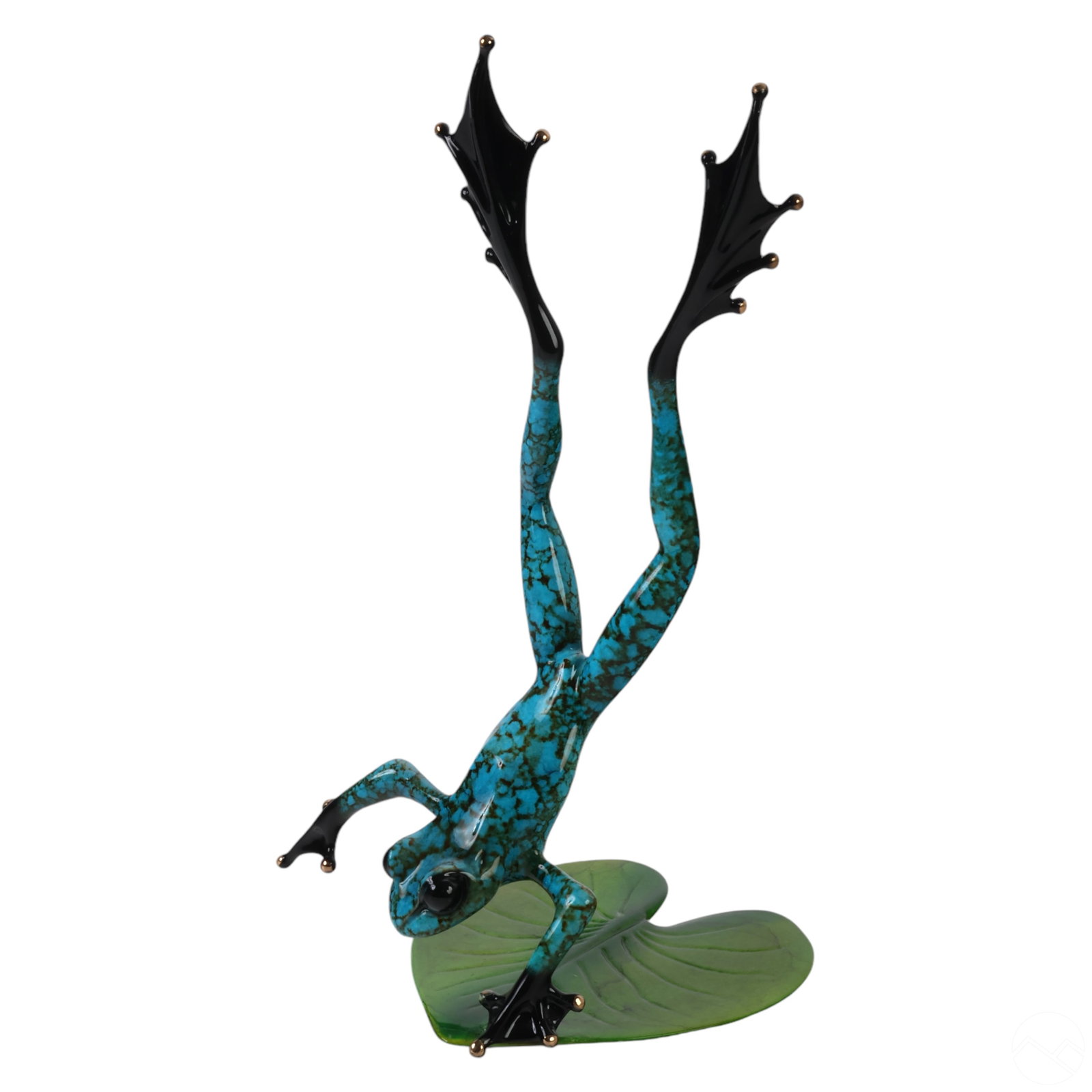Tim FROGMAN Cotterill Bronze FLAIR Frog Sculpture: Tim "Frogman" Cotterill (British / American, born 1950). A limited edition bronze frog art sculpture titled "Flair," catalogued as BF 133B. The piece is artist-signed, dated 2009, and numbered 380/100