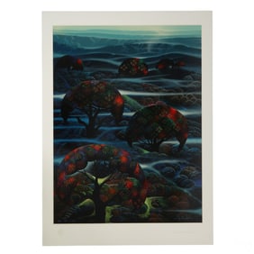 Eyvind Earle 1916-2000 Garden of Dreams Serigraph