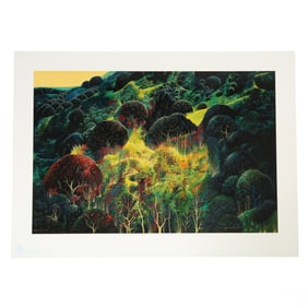 Eyvind Earle 1916-2000 Autumn Landscape Serigraph