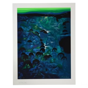 Eyvind Earle 1916-2000 Fantasy Landscape Serigraph