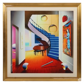 Ferjo b1946 Homage to Chagall Surrealist Painting