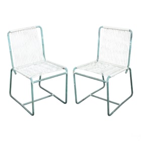 Walter Lamb 1900-1989 Pair Bronze Dining Chairs
