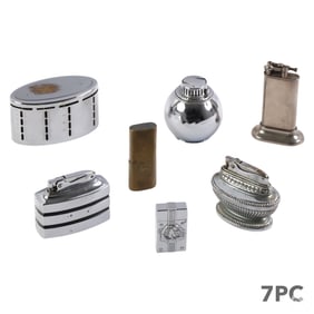 Table Lighters & Coin Bank 7pc Ronson, Segal, Plus