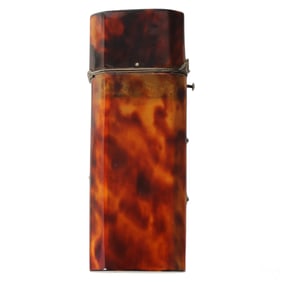 Victorian Silver Mounted Natural Shell Etui Case