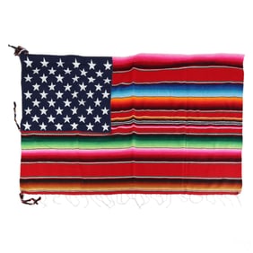 Nacho Becerra b.1962 Woven Textile American Flag