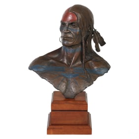 Jud Hartmann b.1948 LE Ononkwaya Chief Bronze Bust