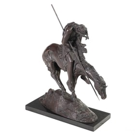After J.E. Fraser Indian on Horse Bronze Sculpture