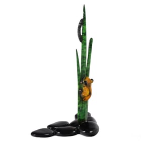 Tim FROGMAN Cotterill Bronze SPROUT Frog Sculpture