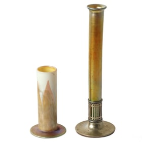 Steuben & Tiffany Favrile Art Glass Bud Vases LOT