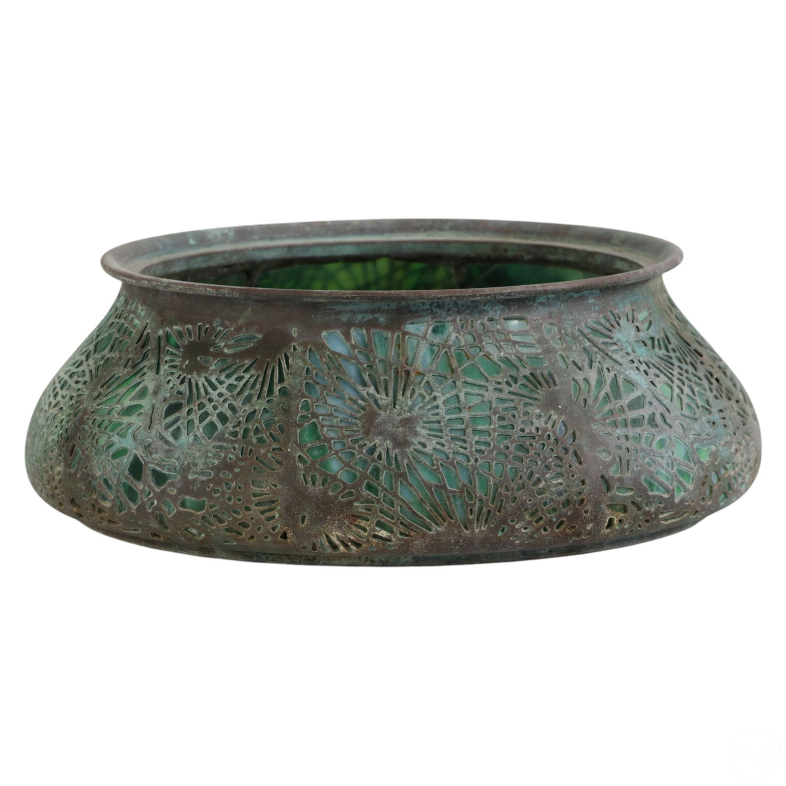 Tiffany Studios Pine Needle Brass and Glass Bowl (1 of 7)