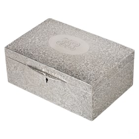 Antique Tiffany & Co. Engraved Sterling Silver Box