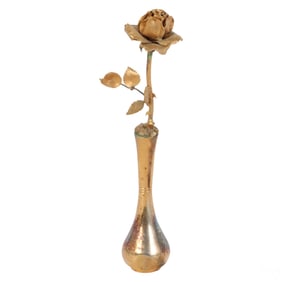 Tiffany & Co. Makers Silver Gilt Rose Bud Vase