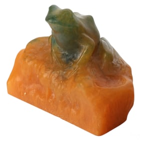 Walter Nancy Pate de Verre Glass Frog Paperweight