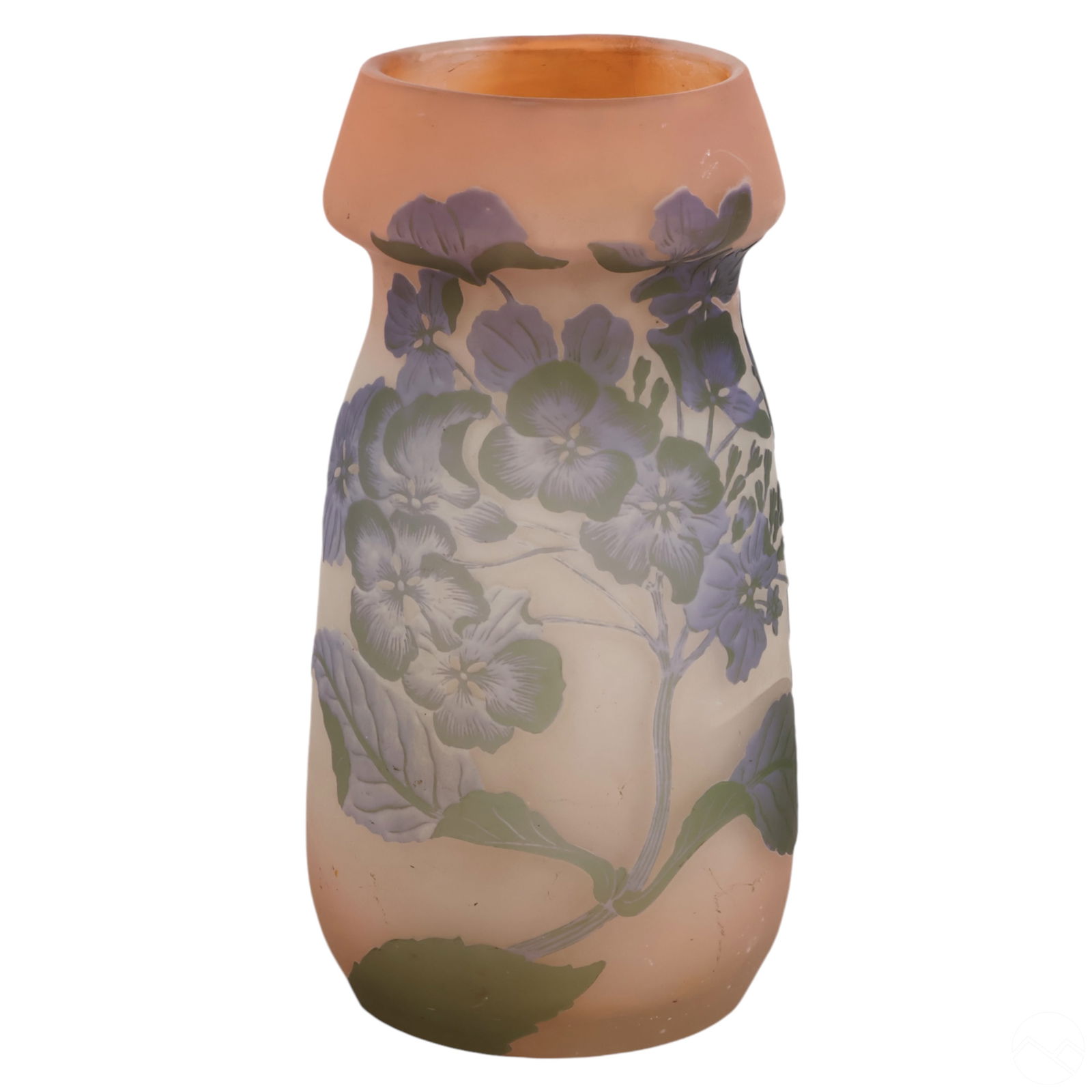 Galle Antique Purple Floral 10" Cameo Glass Vase (1 of 6)