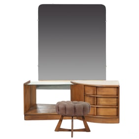 Heywood Wakefield Vanity Mirror & Stool M540 Model