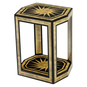 Karl Springer Style Modernist Starburst Side Table