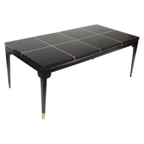 Large Tommi Parzinger Lacquered Mahogany Table